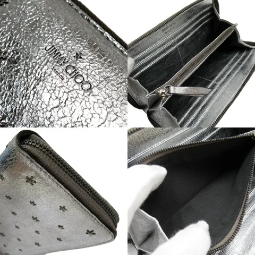 Jimmy Choo Pre-owned Leather wallets Gray Dames