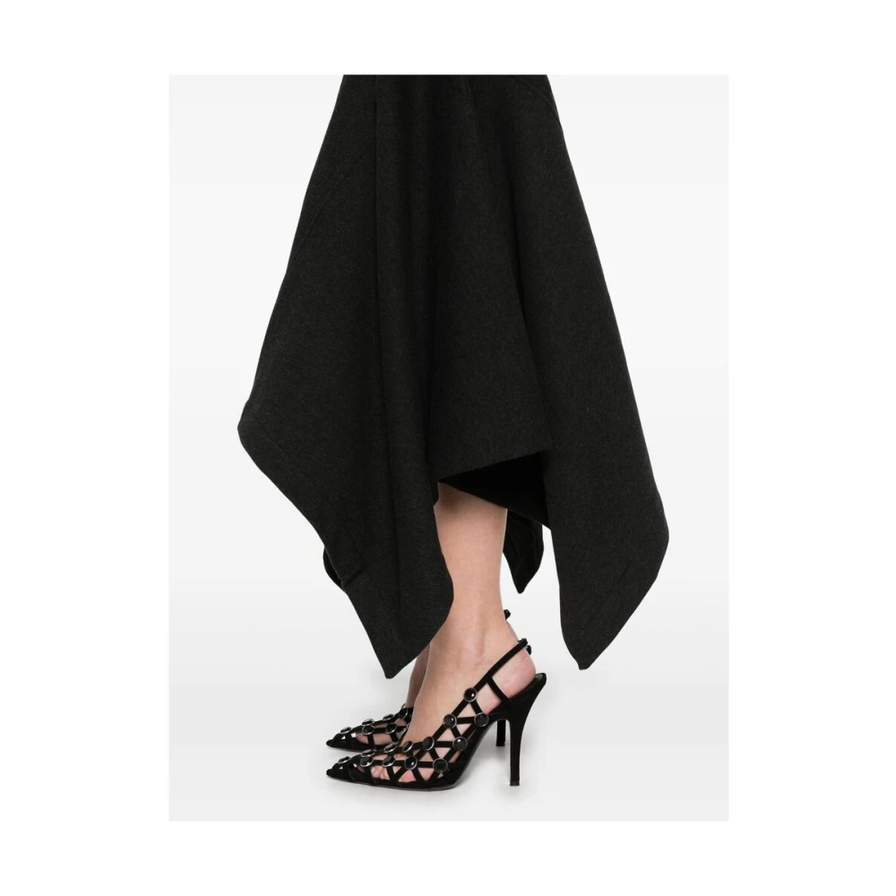The Attico Zwarte Rok met Zakdoekzoom Black Dames