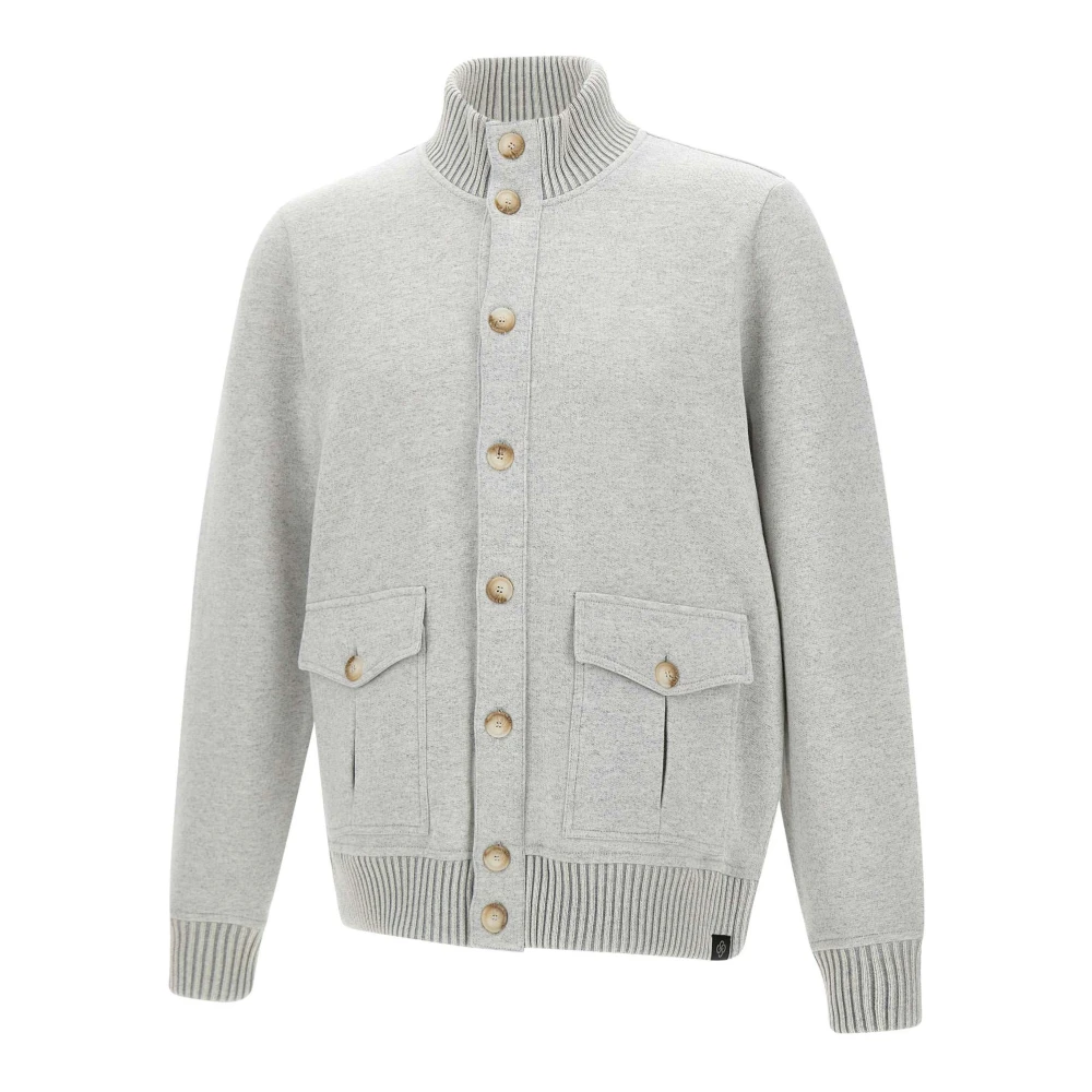 Gran Sasso Grijze Fleece Trui Sartorial Collectie Gray Heren