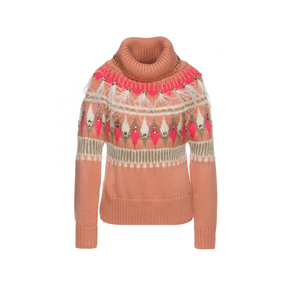 Twinset Geometrische Jacquard Trui met Versieringen Multicolor Dames