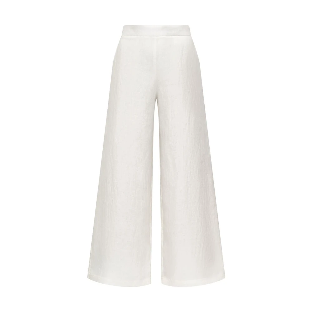 Maliparmi Vrouw Wit Broeken Dames, M, Linnen, Linnen Jacquard Broek