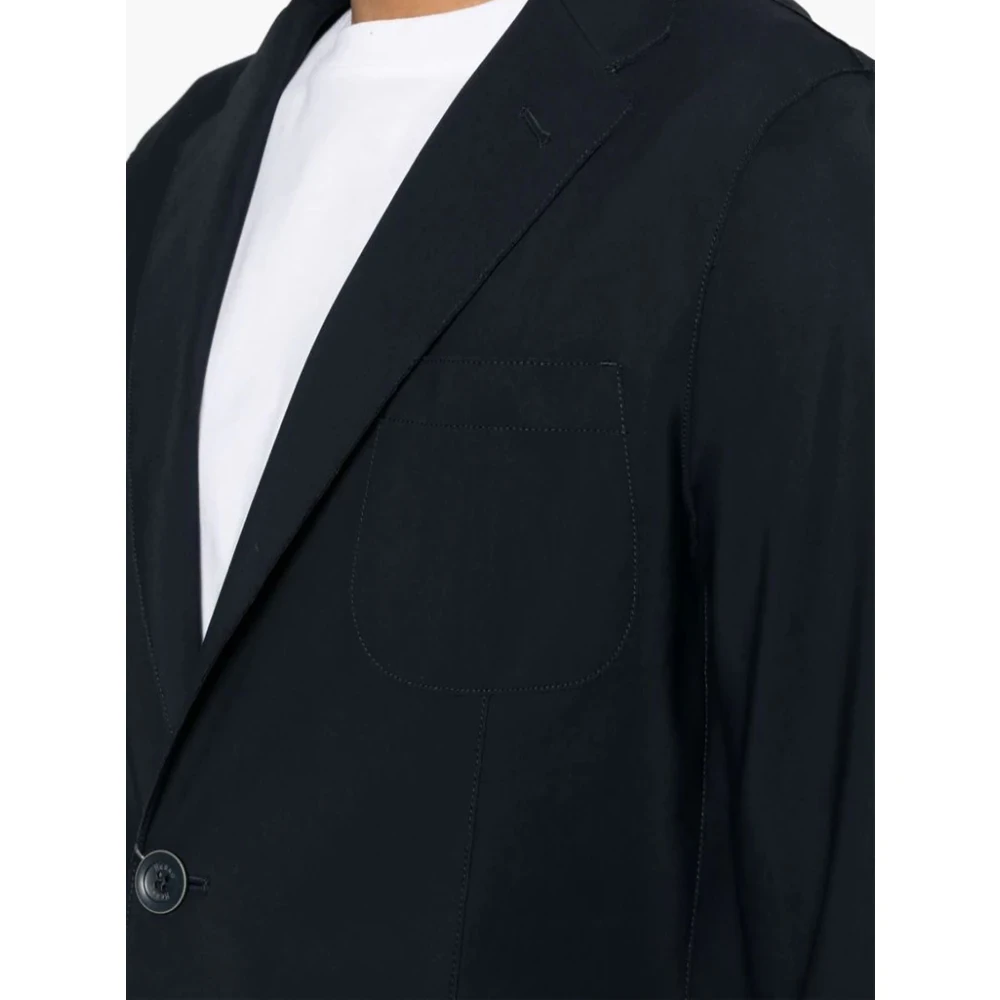 Herno Blauwe Blazer met Klassieke Revers Blue Heren