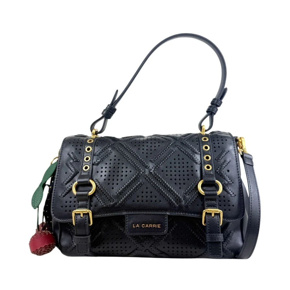 La Carrie Black Handbags, Female, One Size, Labyrinth Atena Medium Manico + Patta