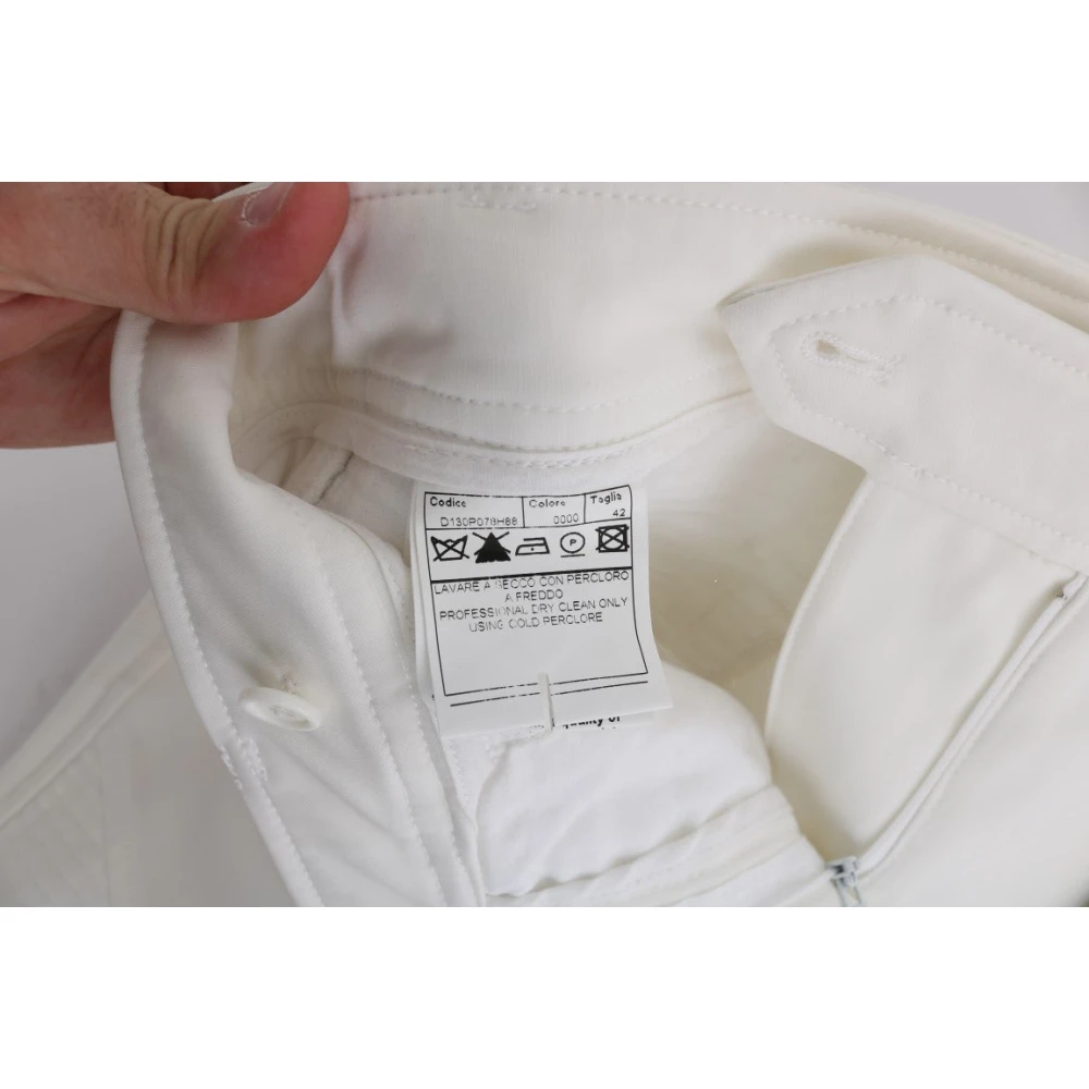 Ermanno Scervino Witte katoenen slim fit broek White Dames