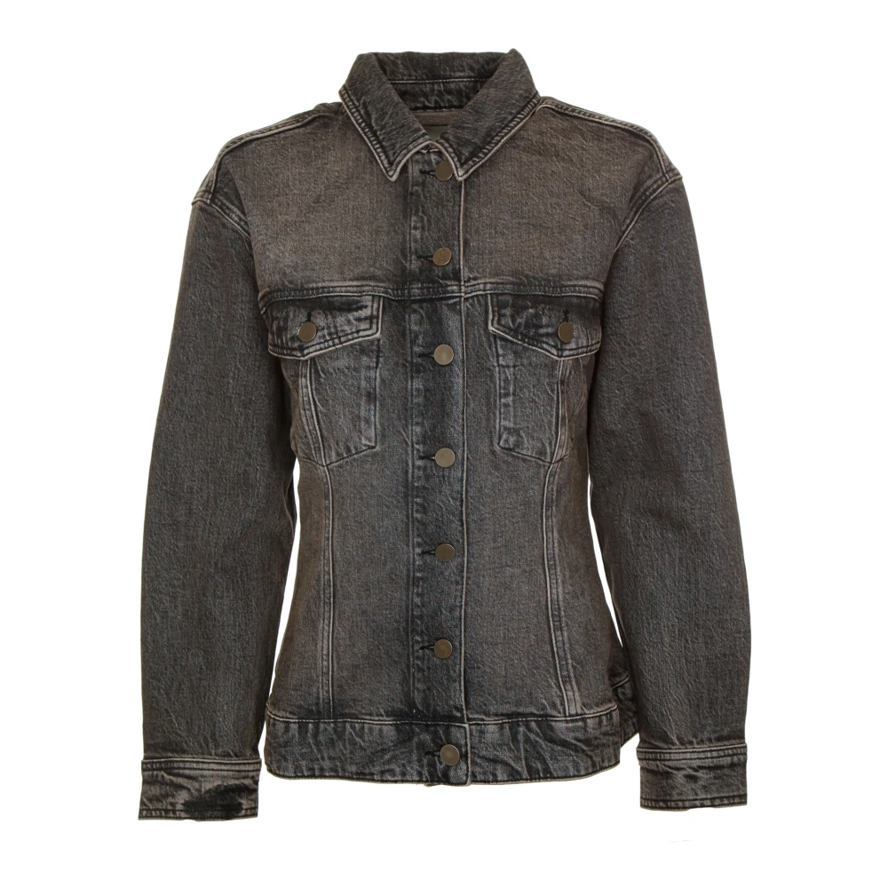 ARMEDANGELS Oversized Denim Jacket met Kent Kraag Gray Dames