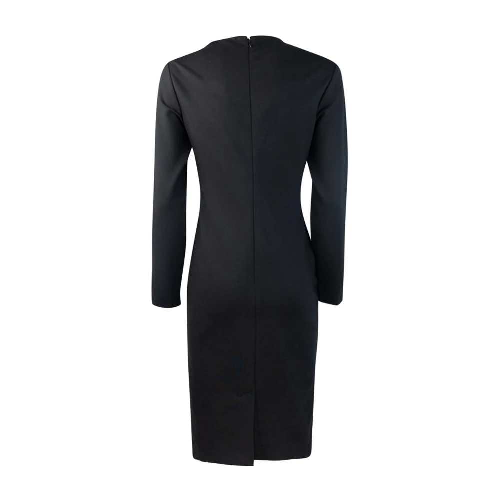 Liu Jo Zwarte Stretch Viscose Jurk Cut Out Black Dames