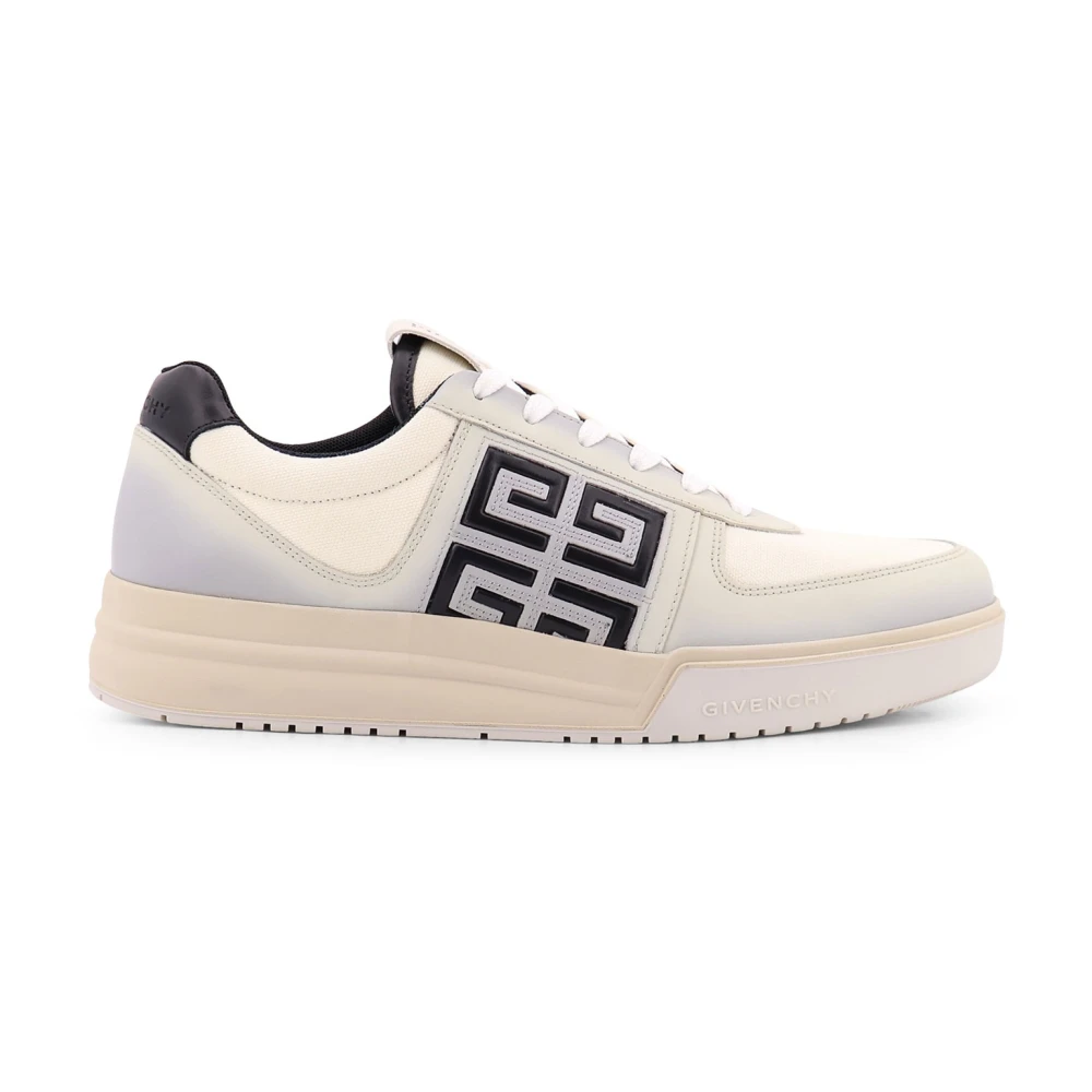 Givenchy Svarta Canvas Läder Låg-Top Sneakers Multicolor, Herr