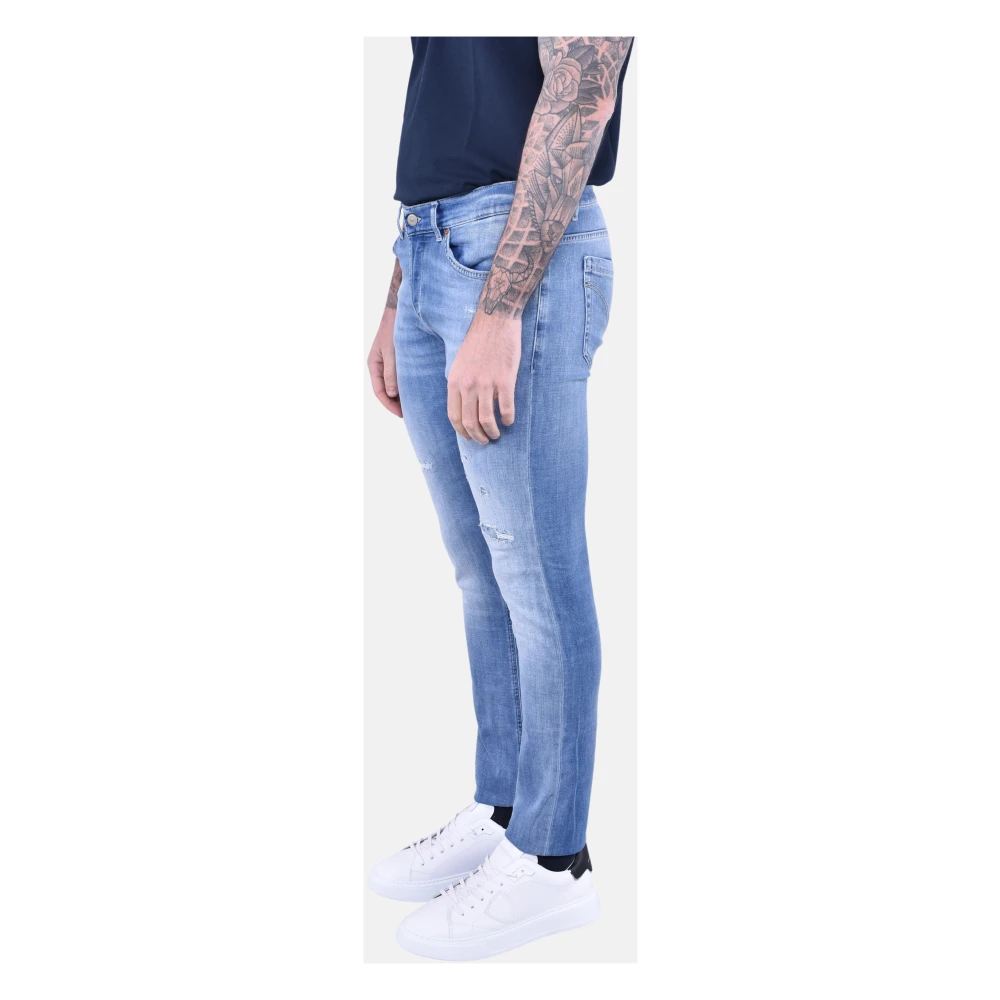 Dondup Skinny Fit Lage Taille Jeans Blauw Blue Heren