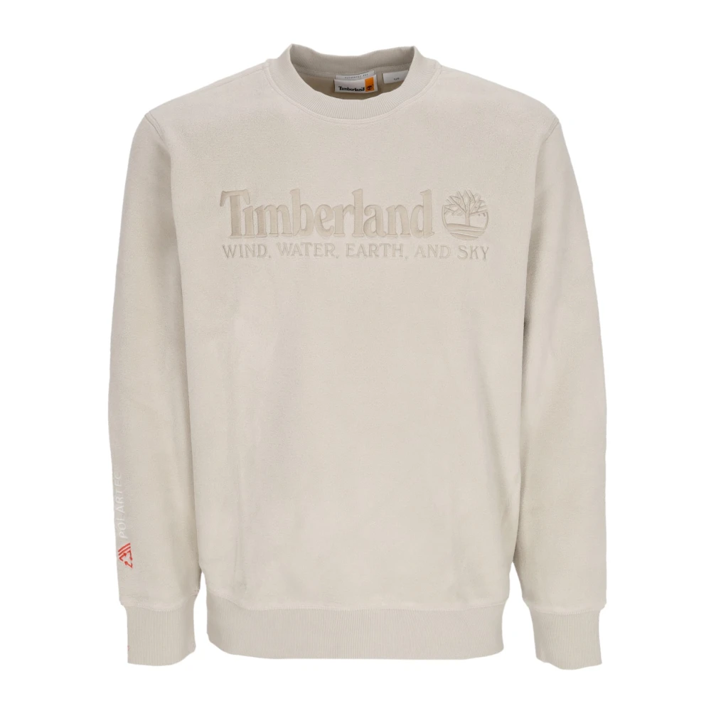 Timberland Linear Logo Crewneck Sweatshirt Beige Heren