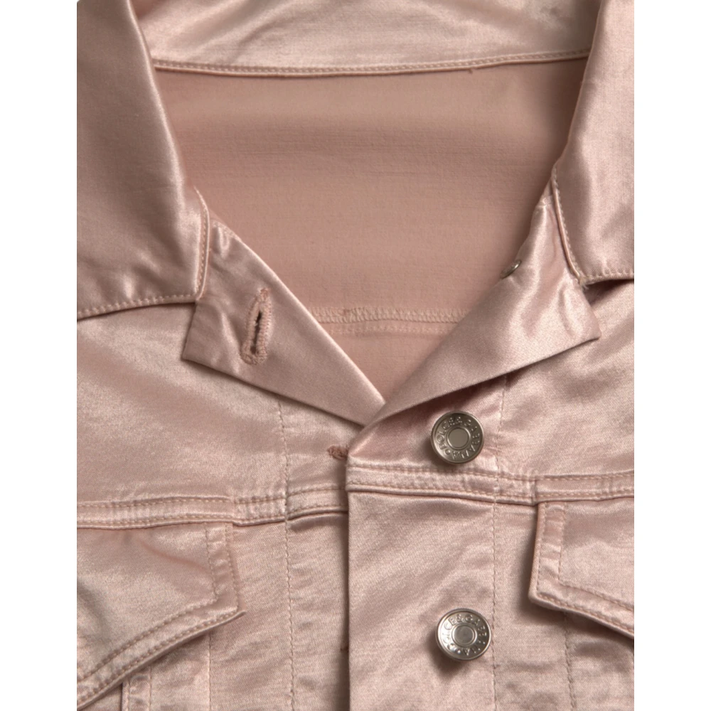 Dolce & Gabbana Roze Cropped Denim Jacket Pink Dames