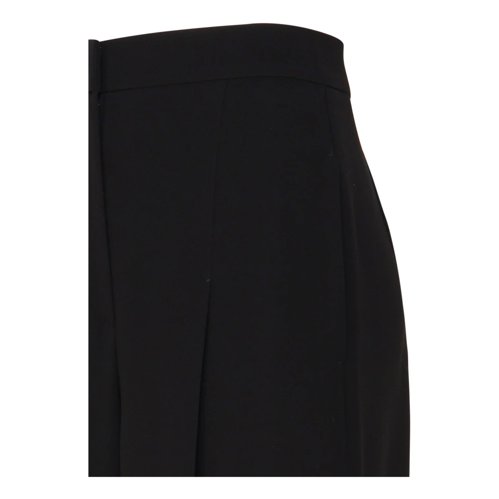 Max Mara Zwarte Linnen Wijde Pijp Broek Black Dames