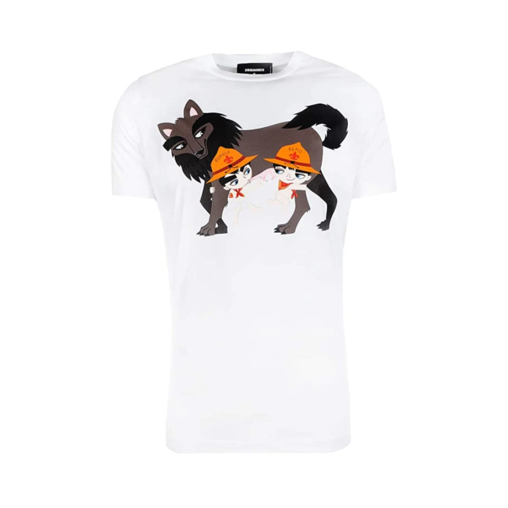 Dsquared2 Men's White Cotton T-Shirt Made In Italy