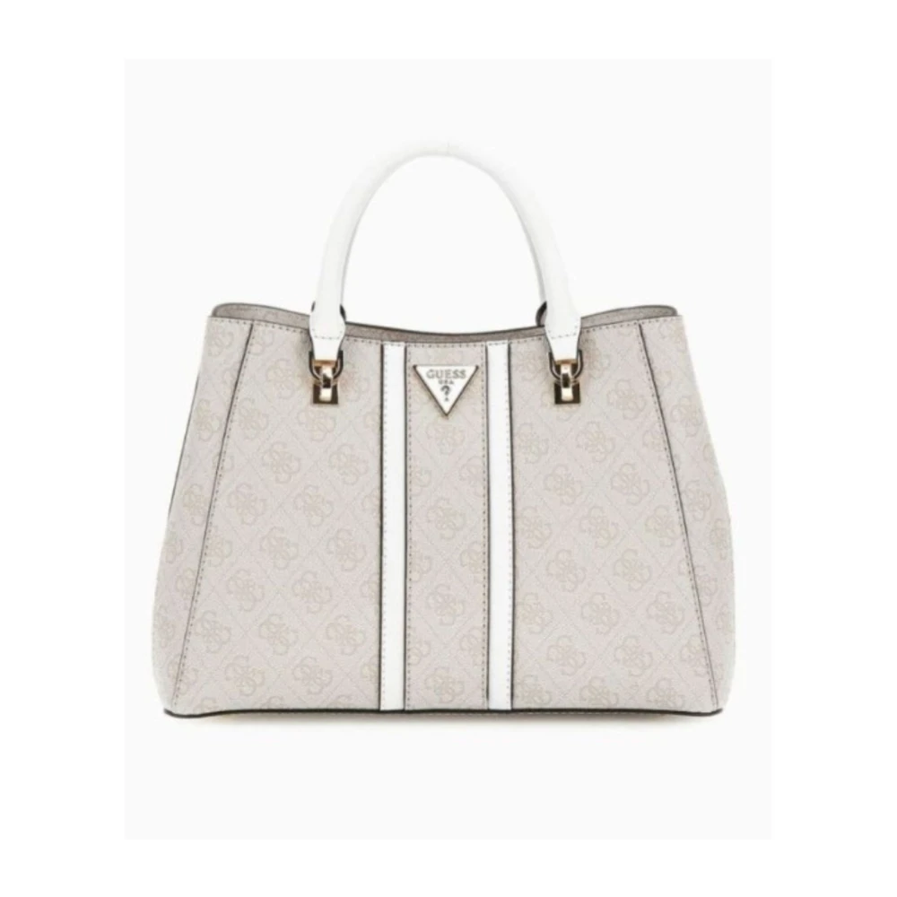 Guess Witte Schoudertas van Eco-leer met Gouden Details Beige Dames