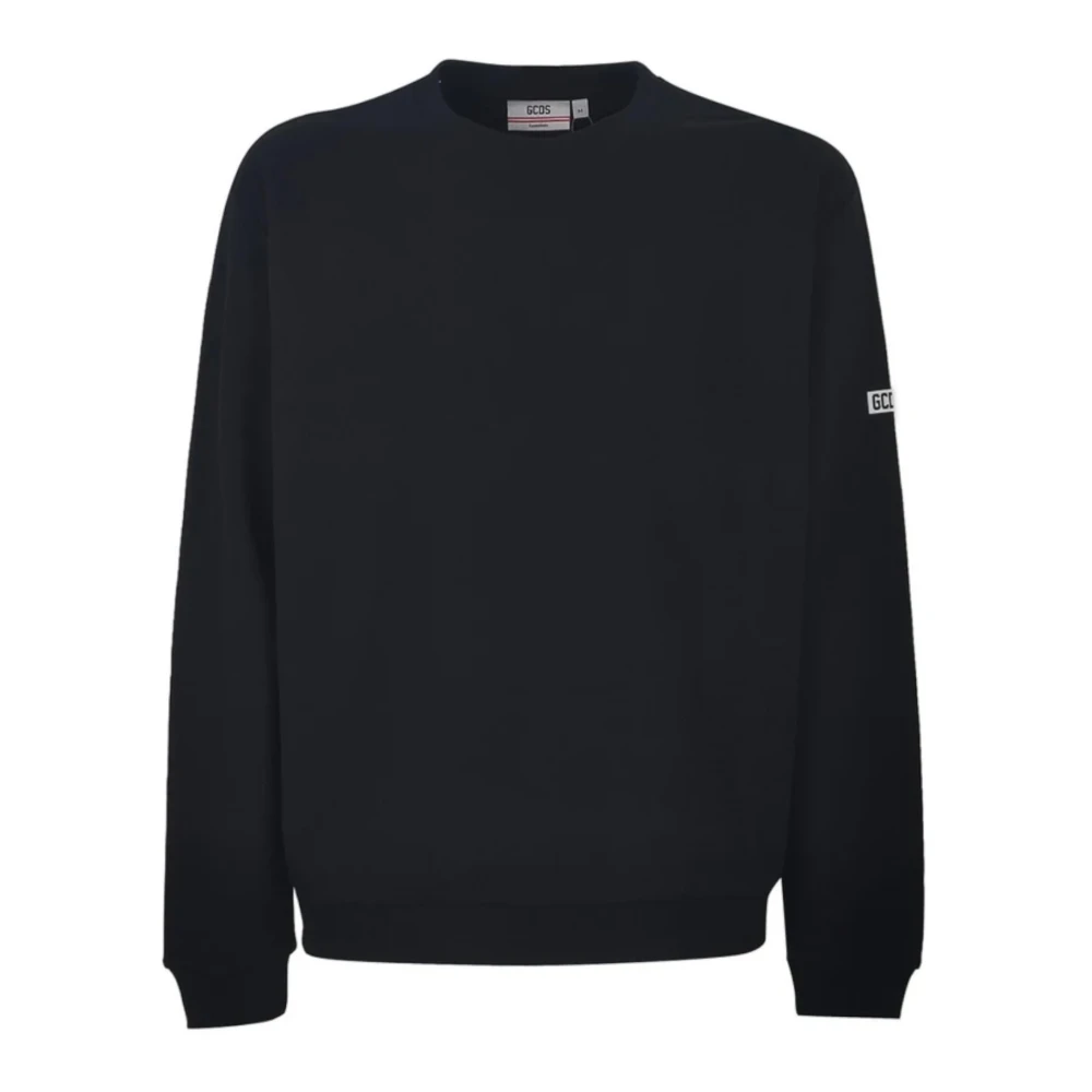 Gcds Essentials Katoenen Crewneck Sweatshirt Zwart Black Heren