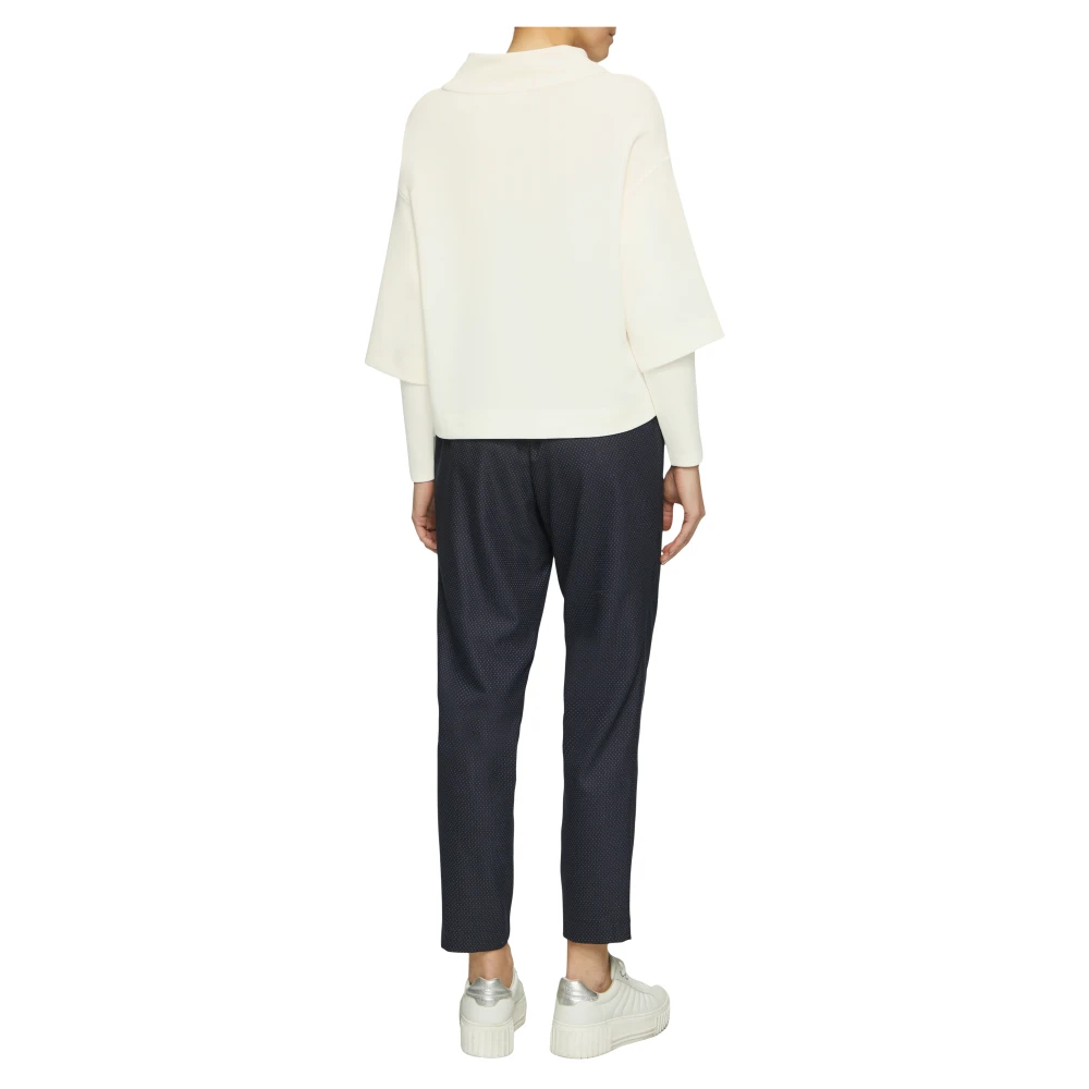 s.Oliver Casual Scuba Sweatshirt met Dropped Schouders Beige Dames