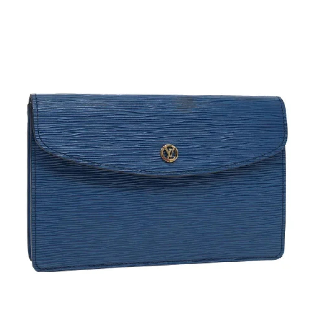 Louis Vuitton Vintage Pre-owned Leather clutches Blue Dames