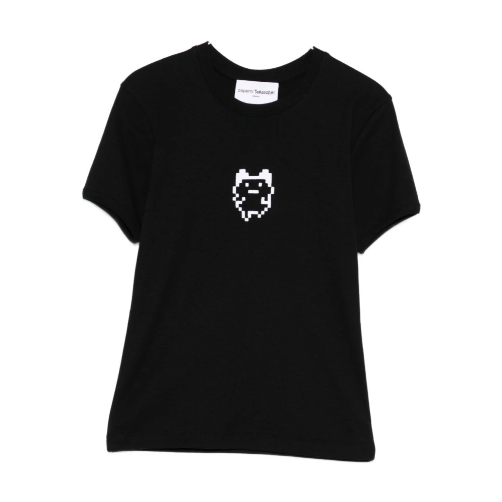 Coperni Women's Black T-Shirts, S, Logo Print T-Shirt