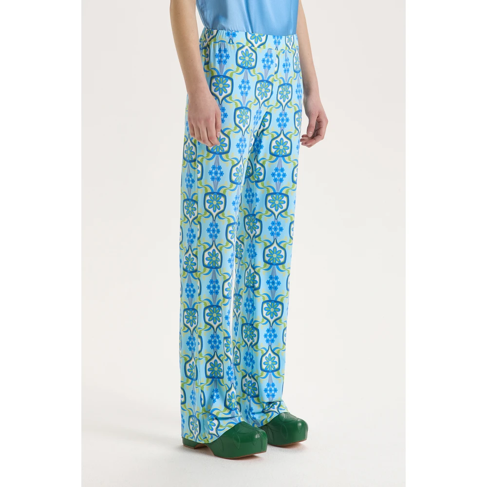 Maliparmi Straight Trousers Blue Dames