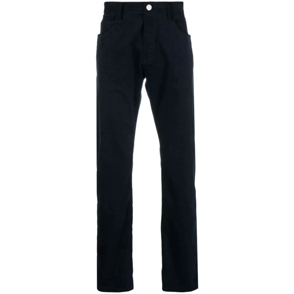 Giorgio Armani Elegante Straight Jeans Blauw Katoen Kasjmier Blue Heren