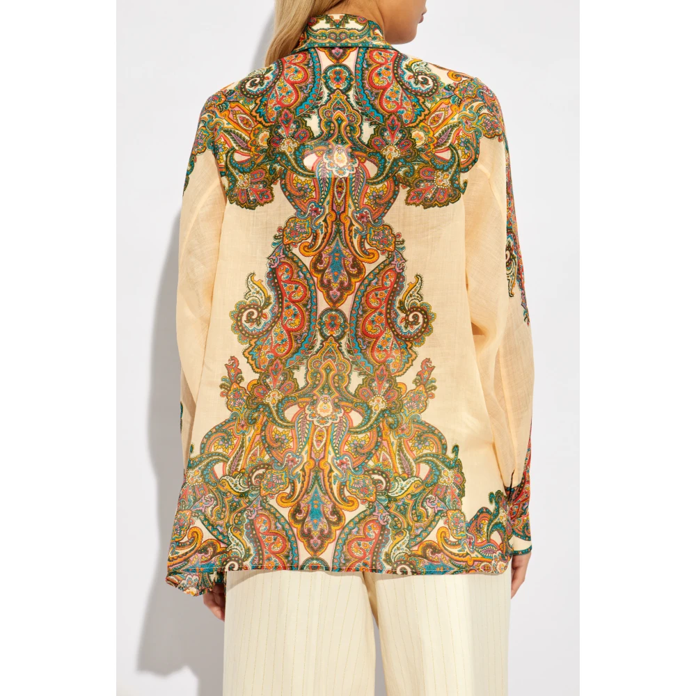Zimmermann Bedrukt overhemd Beige Dames