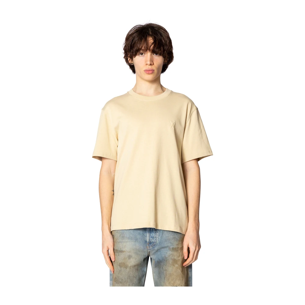 Ami Paris Klassiek geëmbosseerd T-shirt in gember Orange Heren