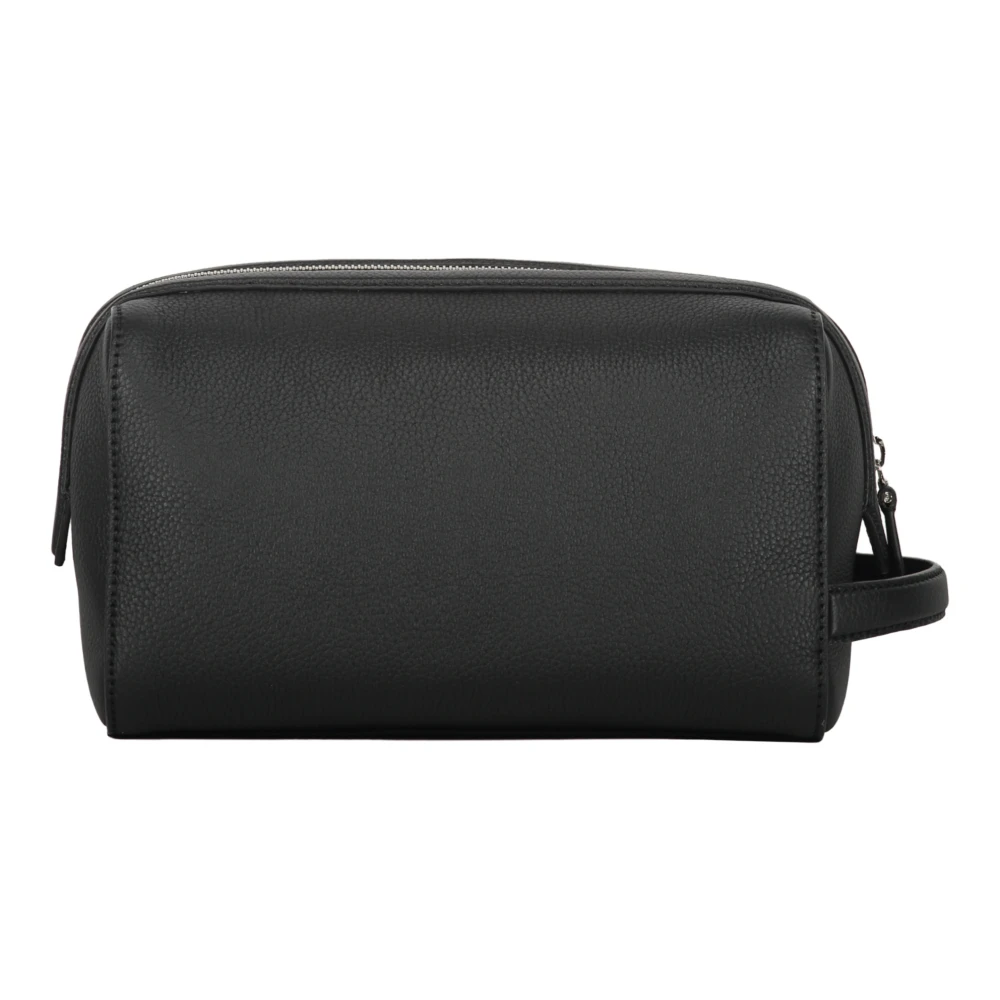 Brioni Leren Toilettas Black Heren