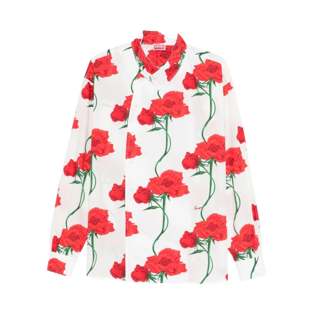 Kenzo Men's Multicolor Casual Shirts, Xl, Archive Rose Shirt