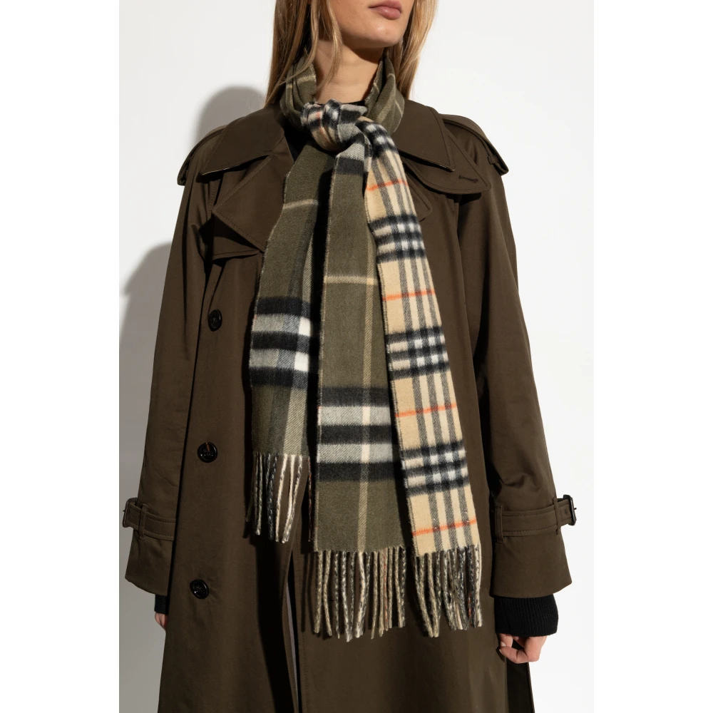 Burberry Kasjmier sjaal met ruitpatroon Beige Unisex
