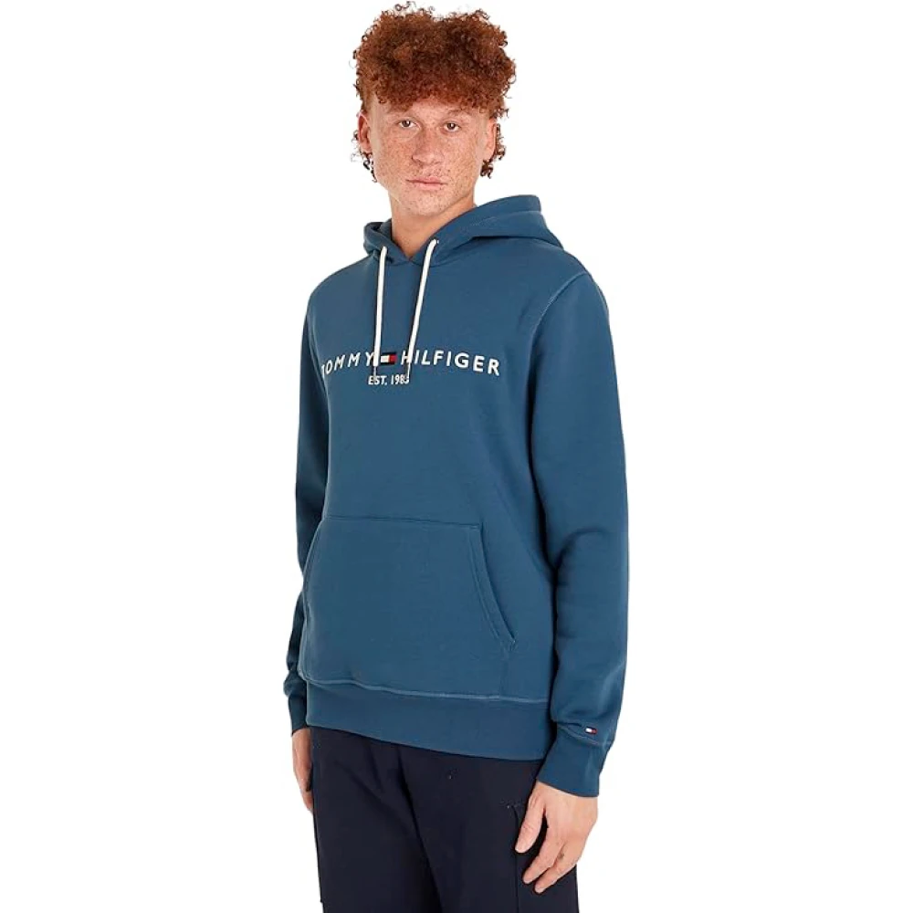 Tommy Hilfiger Blauwe Trui Katoen Polyester Mix Regular Fit Blue Heren
