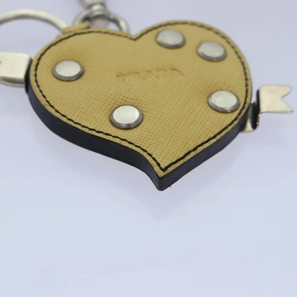 Prada Vintage Pre-owned Leather key-holders Yellow Dames