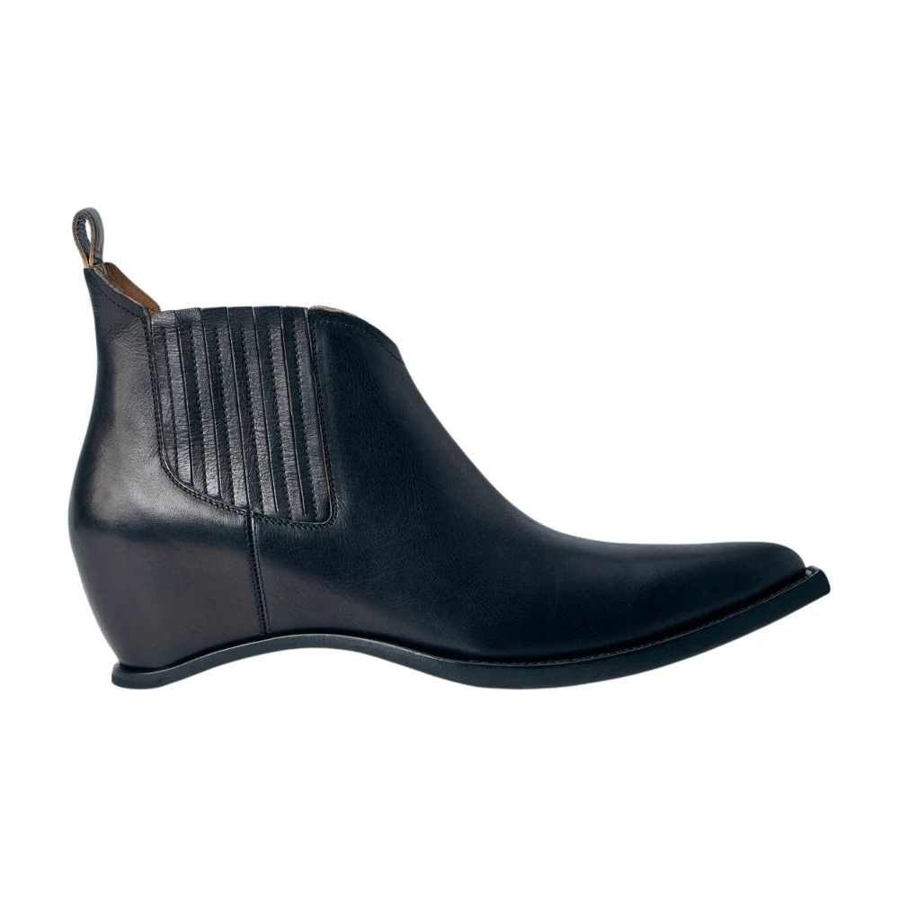 Maison Margiela Men's Black Cowboy & Biker Boots, 6 Uk, Heel-Less Western Chelsea Boots