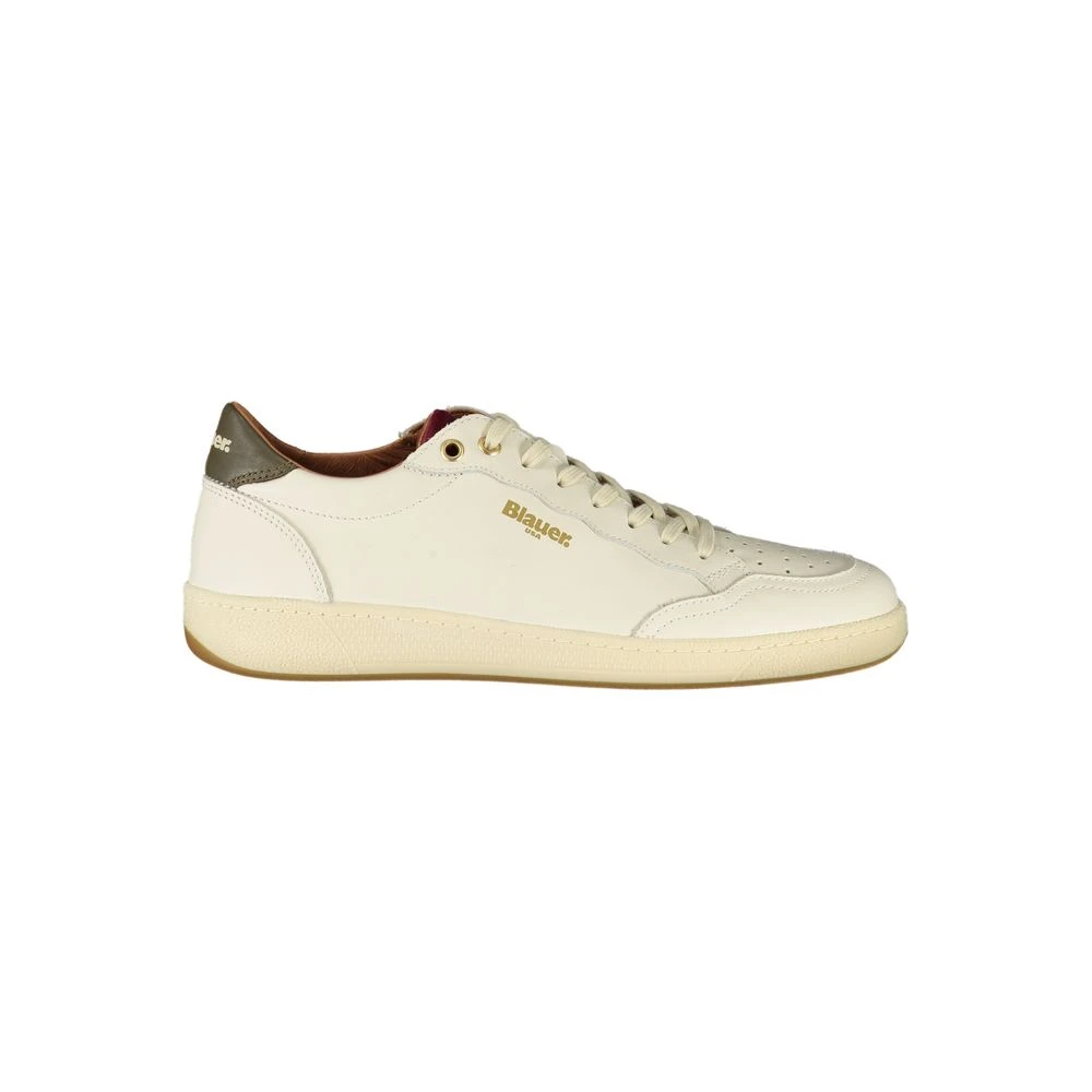 Blauer Witte Leren Heren Sneaker Heren Schoenen
