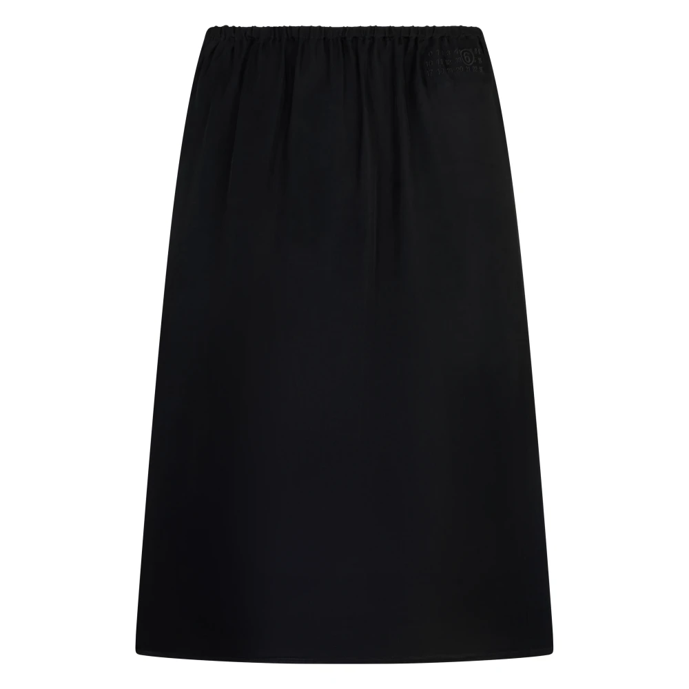 Mm6 Maison Margiela Women's Black Satin Midi Skirt - Midi Skirts - Xs - Skirts