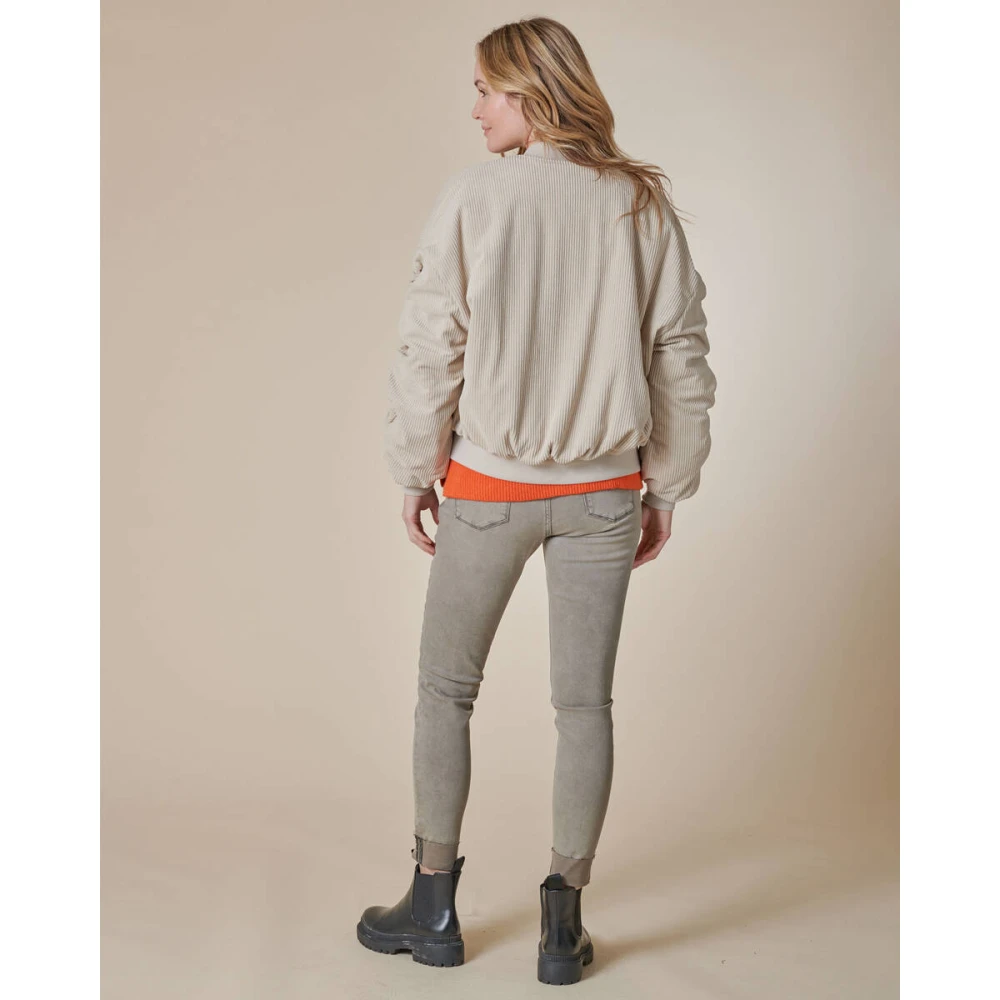 Zhrill Ribfluwelen Jas Zhalba Model N424444 Brown Dames