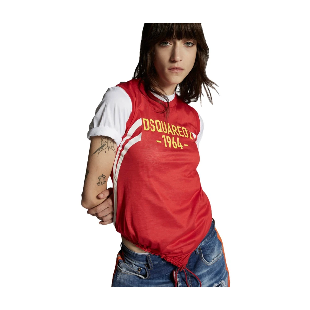 Dsquared2 Red Sleeveless Tops, Female, Xs, Drawstring Shorts