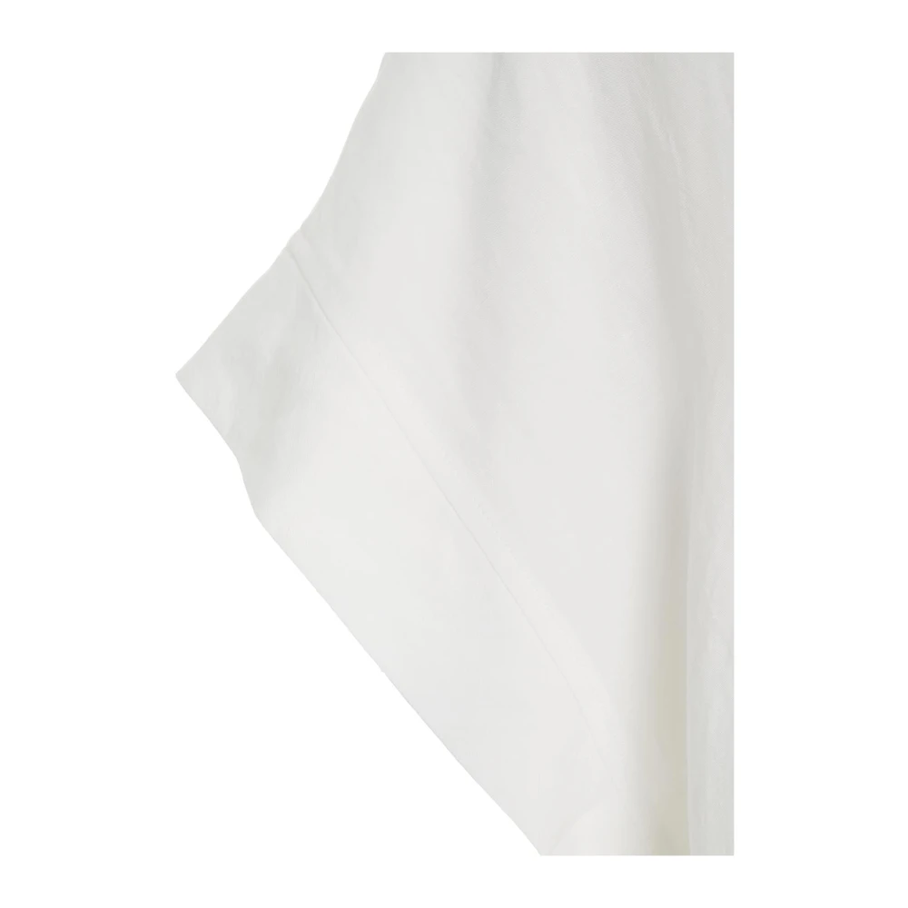8pm Wit Linnen V-Hals T-Shirt White Dames