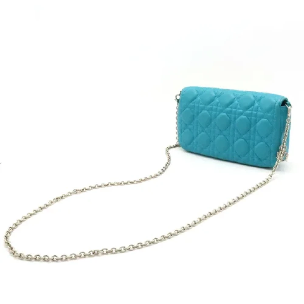 Dior Vintage Pre-owned Leather wallets Blue Dames