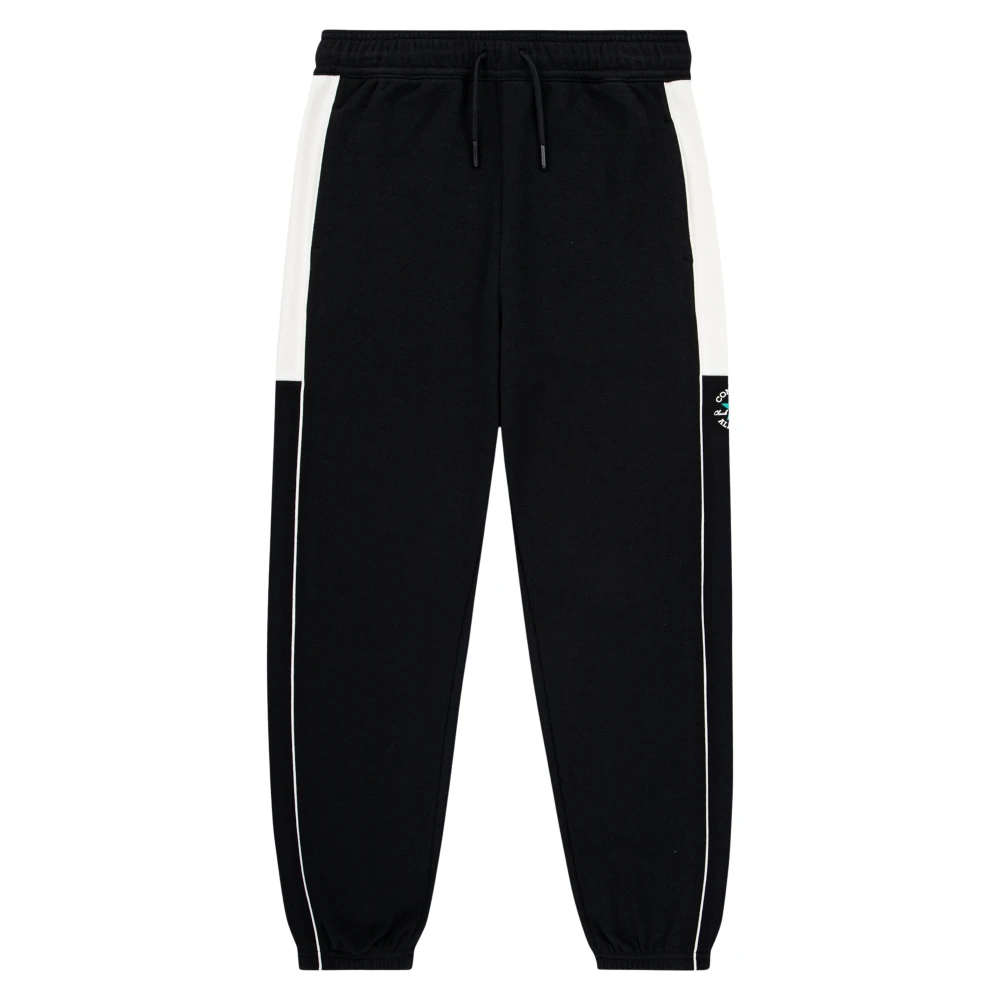 Converse Boys Black Sweatpants, 8 Y, Piping And Colourblock Joggers