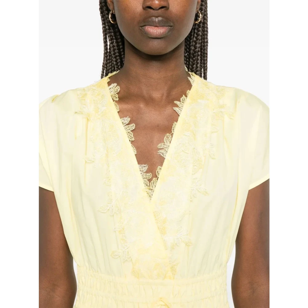 Ermanno Scervino Elegante Zwarte Cocktailjurk Yellow Dames