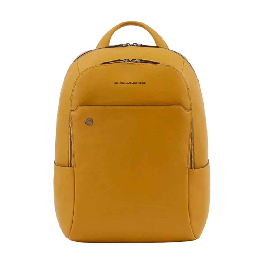Piquadro Unisex Yellow Backpacks, One Size, Small Laptop And Ipad Backpack