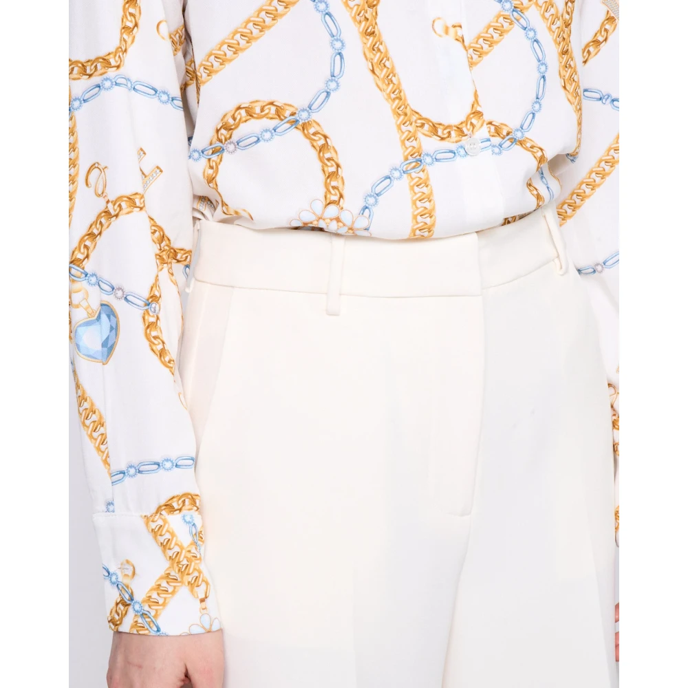 Silvian Heach Wijde Rechte Pijp Broek met Riem White Dames