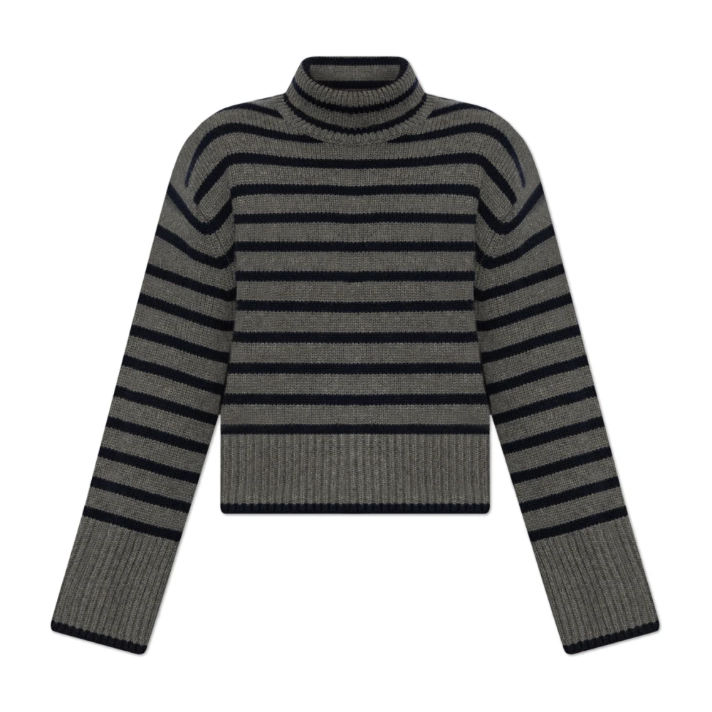 Lisa Yang Turtleneck Fleur Stripes Gray Dames