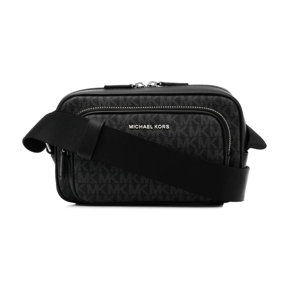 Michael Kors Men's Black Cross Body Bags, One Size, Hudson Logo Camera Bag With Pouch