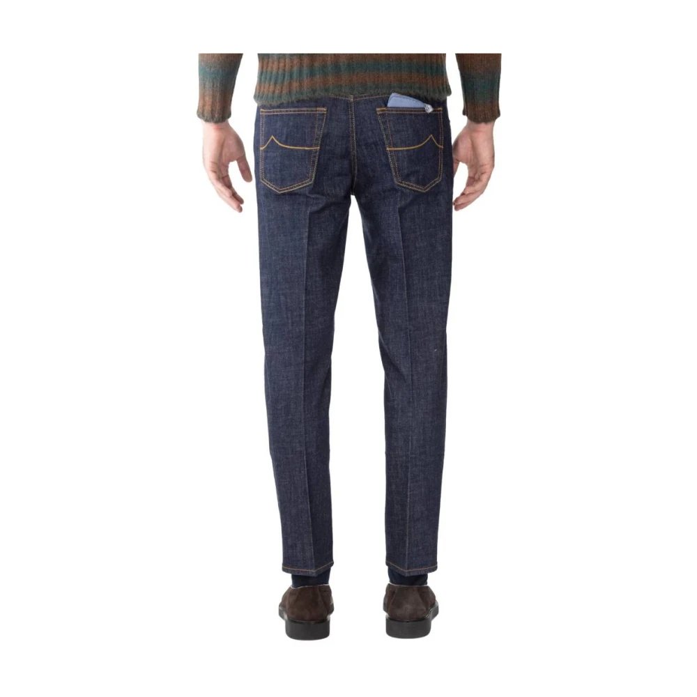 Jacob Cohën Slim Crop Carrot Broek Blue Heren