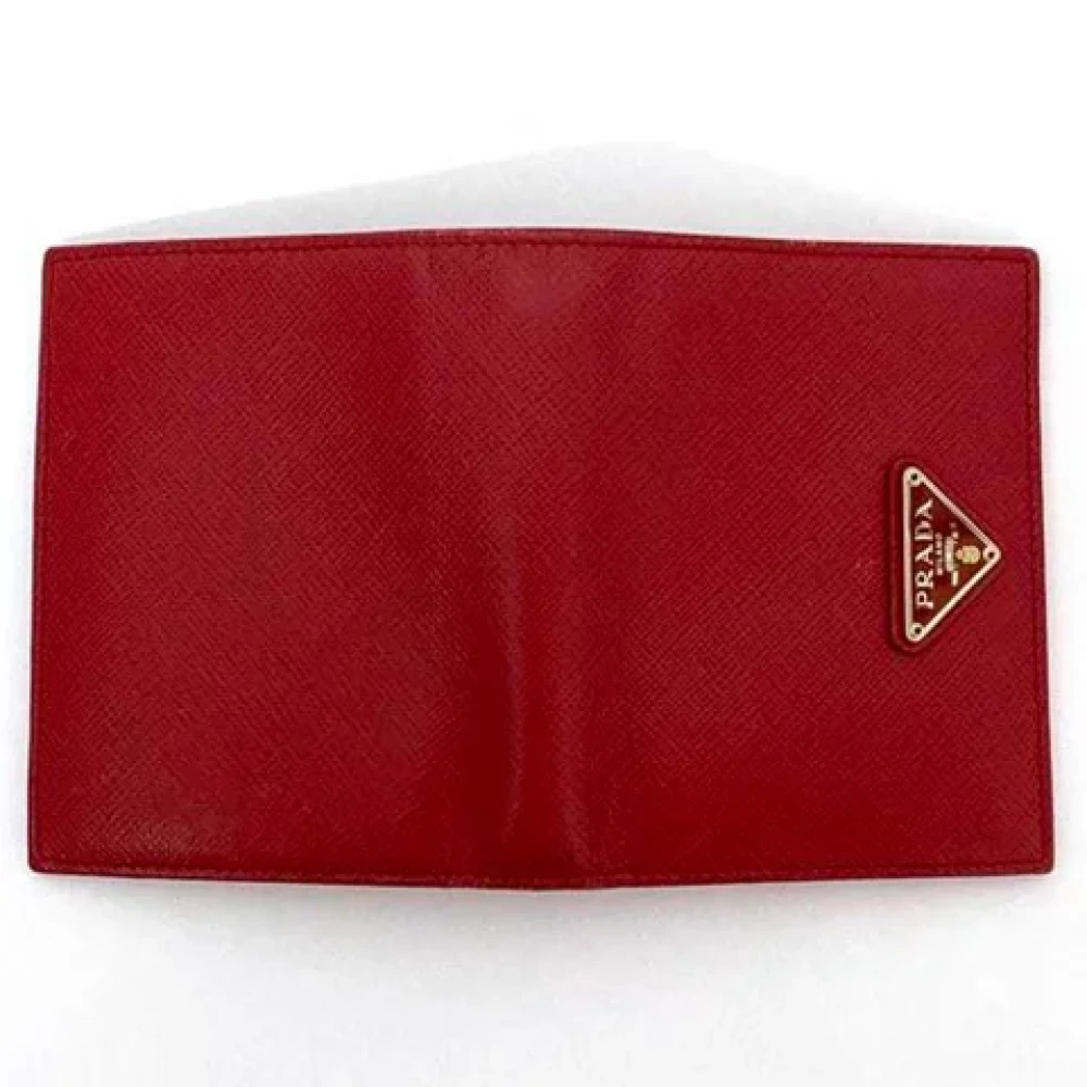 Prada Vintage Pre-owned Leather wallets Red Dames