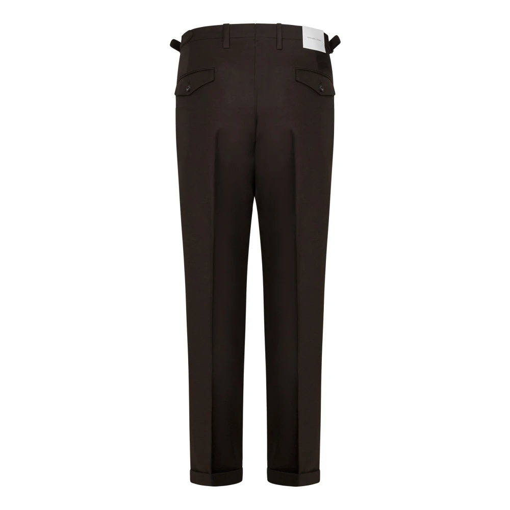 Michael Coal Bruine Wol Slim Fit Broek Brown Heren