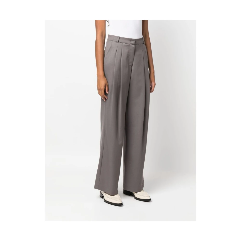 LOW Classic Grijze Wollen Hoge Taille Broek Gray Dames