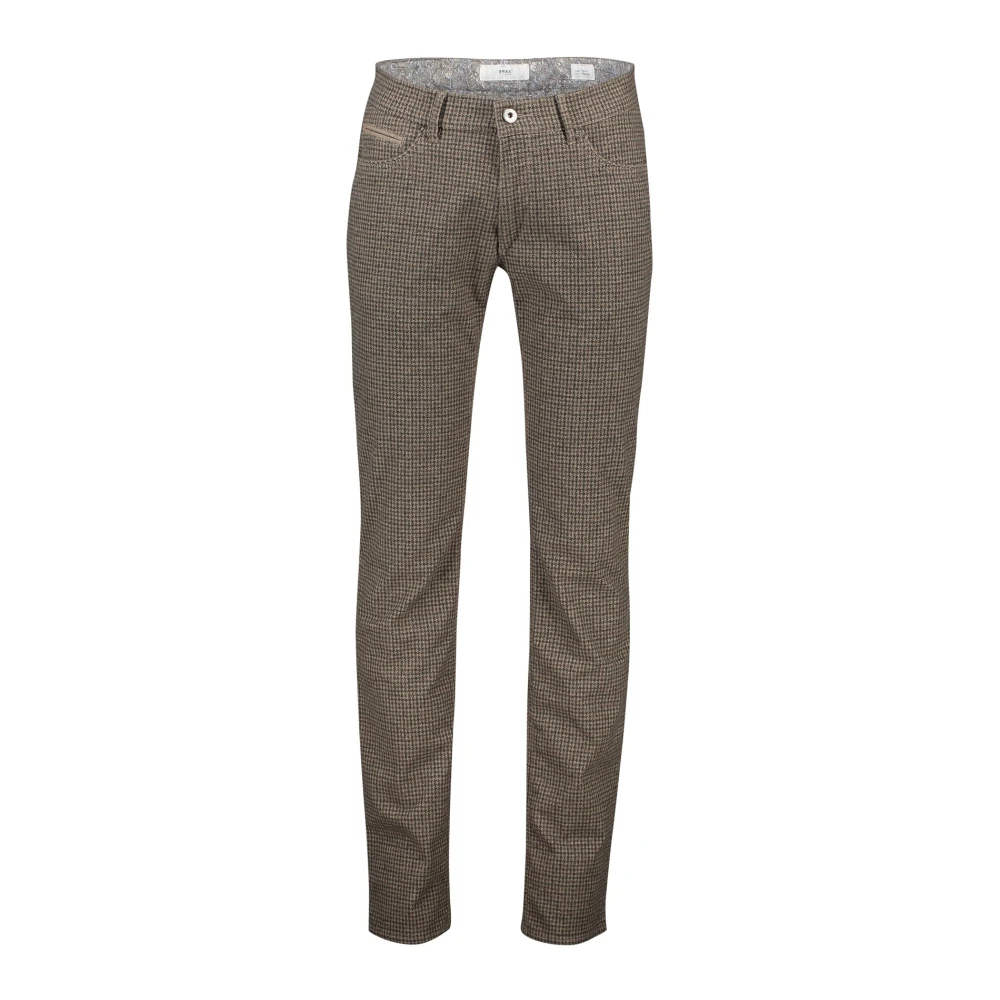 BRAX Bruine geruite 5-pocket broek Brown Heren