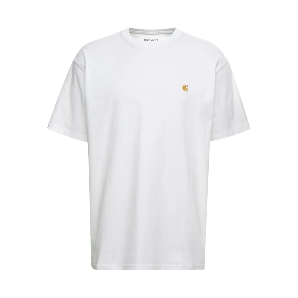 Carhartt WIP Witte T-shirts en Polos met Geborduurd Logo White Heren