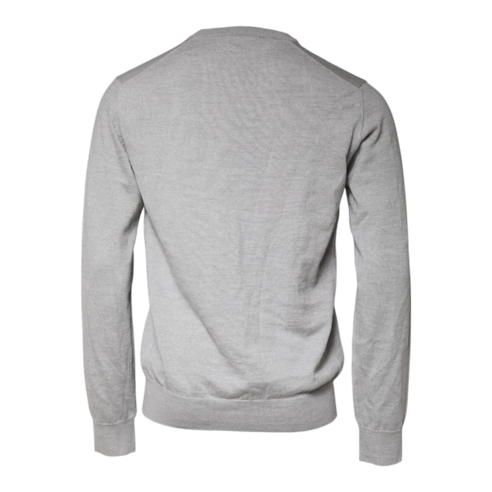 Dolce & Gabbana Lichtgrijze Wol Crew Neck Sweater Gray Heren